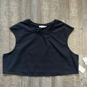 Good American Cropped Over Shoulder Tee